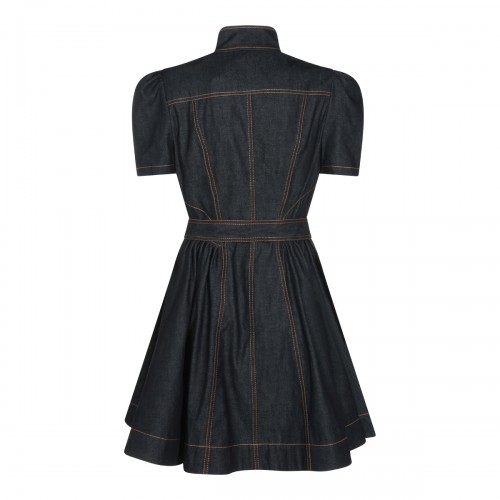 ONYX BLUE COTTON MINI DRESS 2