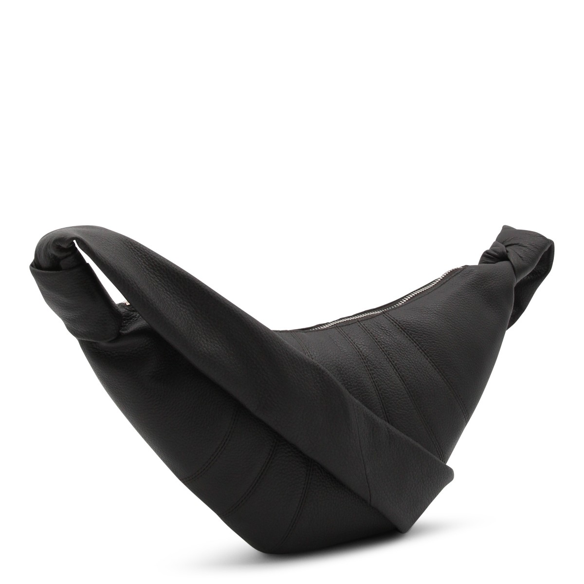 DARK BROWN LEATHER SMALL CROISSANT...