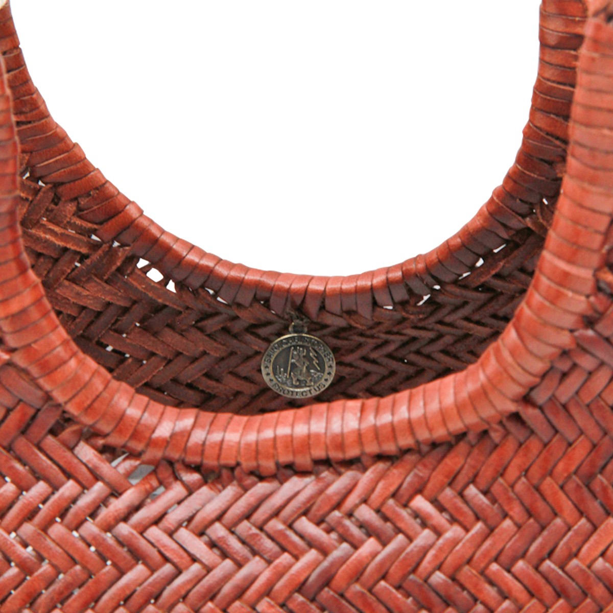 BROWN LEATHER DIAGONAL TOTE