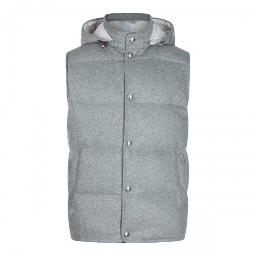 LIGHT GREY PUFFER VEST DOWN JACKET