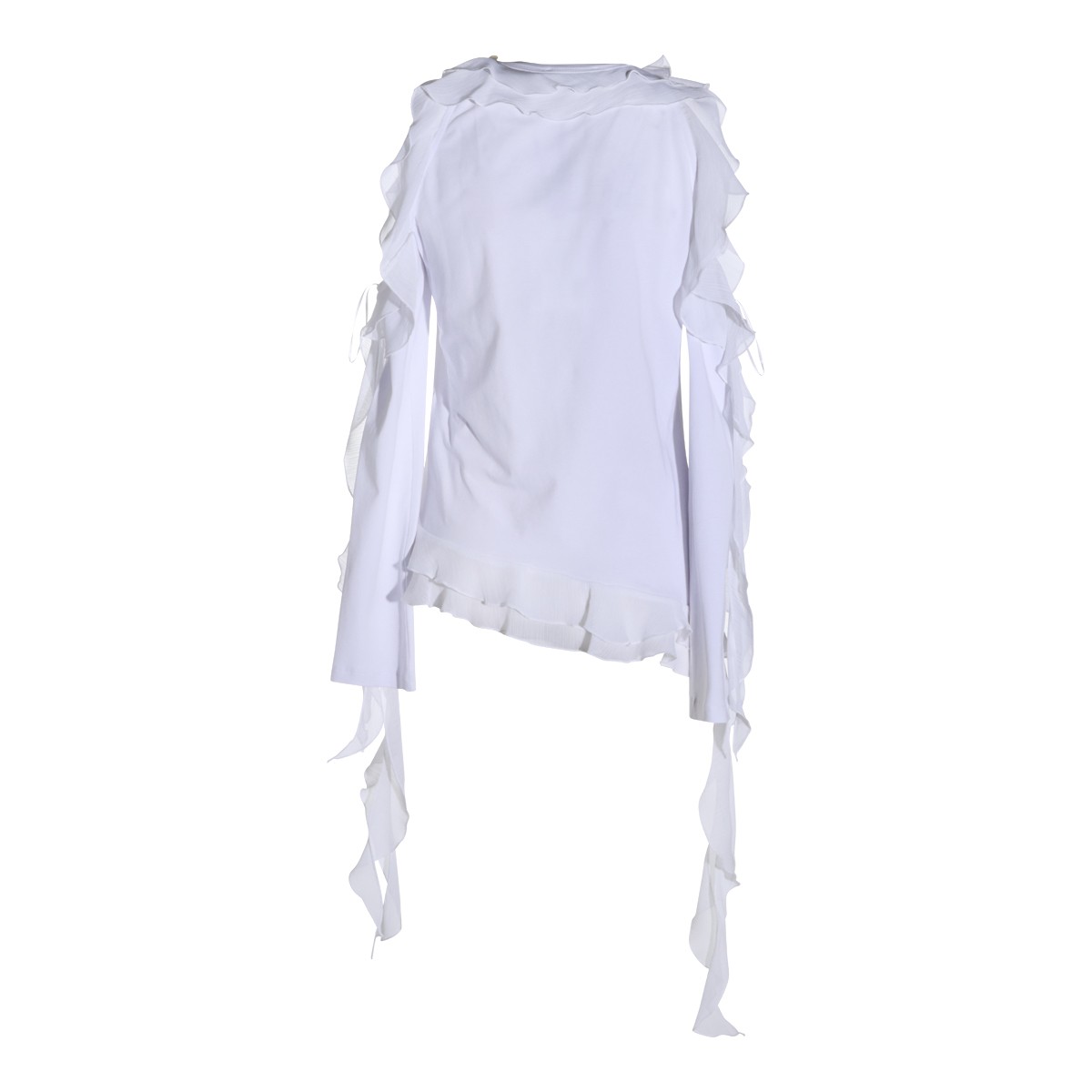 WHITE COTTON STRASS T-SHIRT