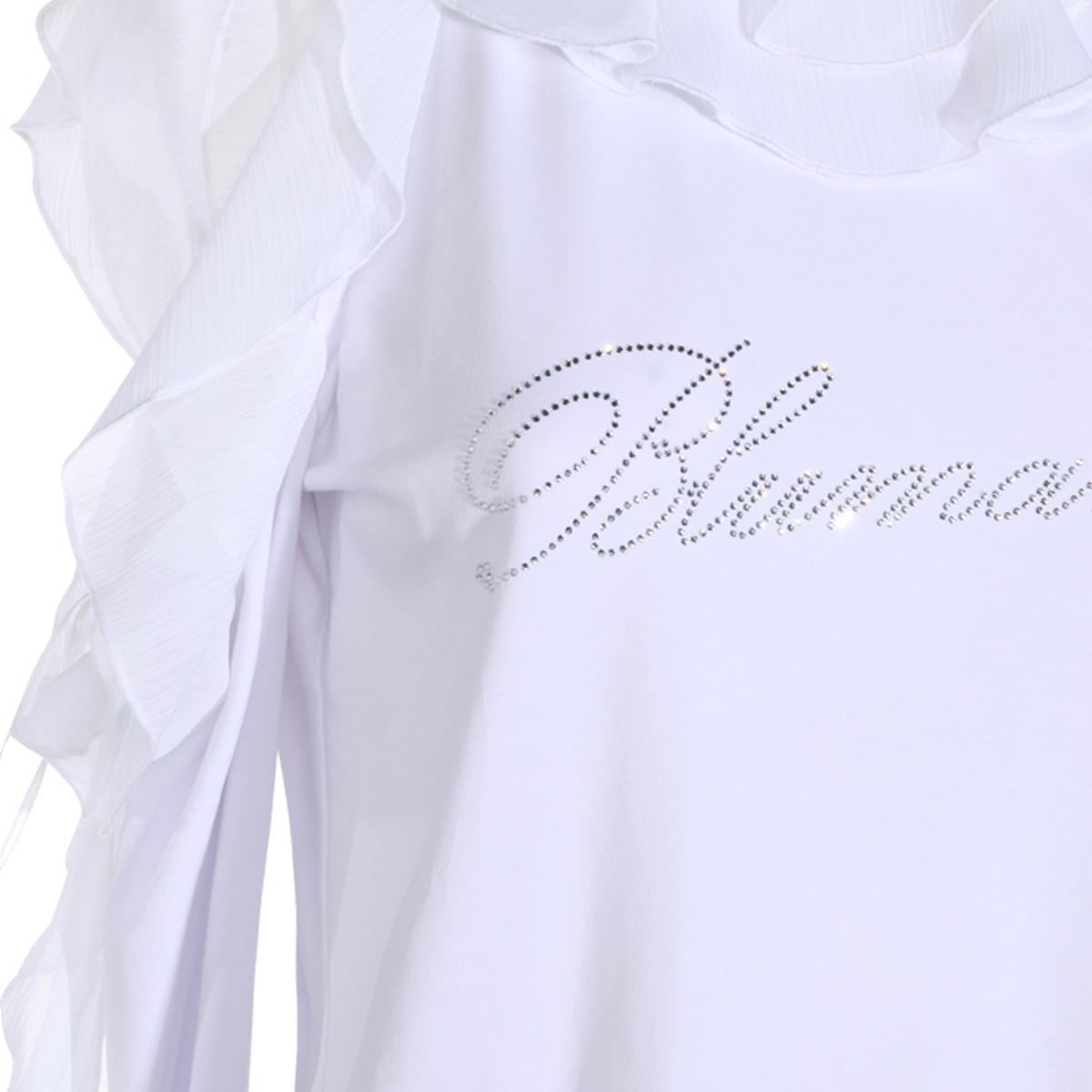 WHITE COTTON STRASS T-SHIRT