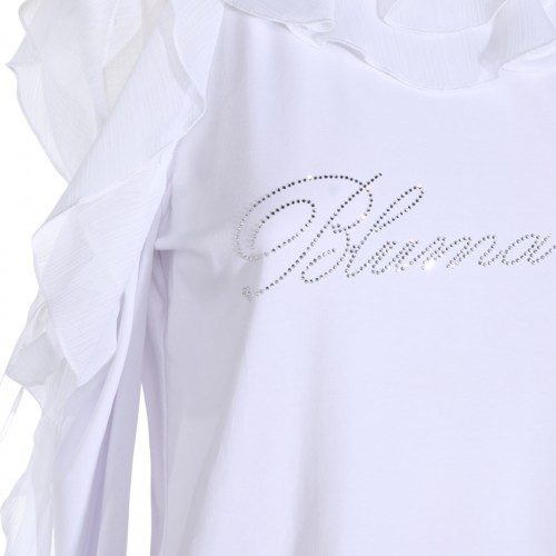 WHITE COTTON STRASS T-SHIRT