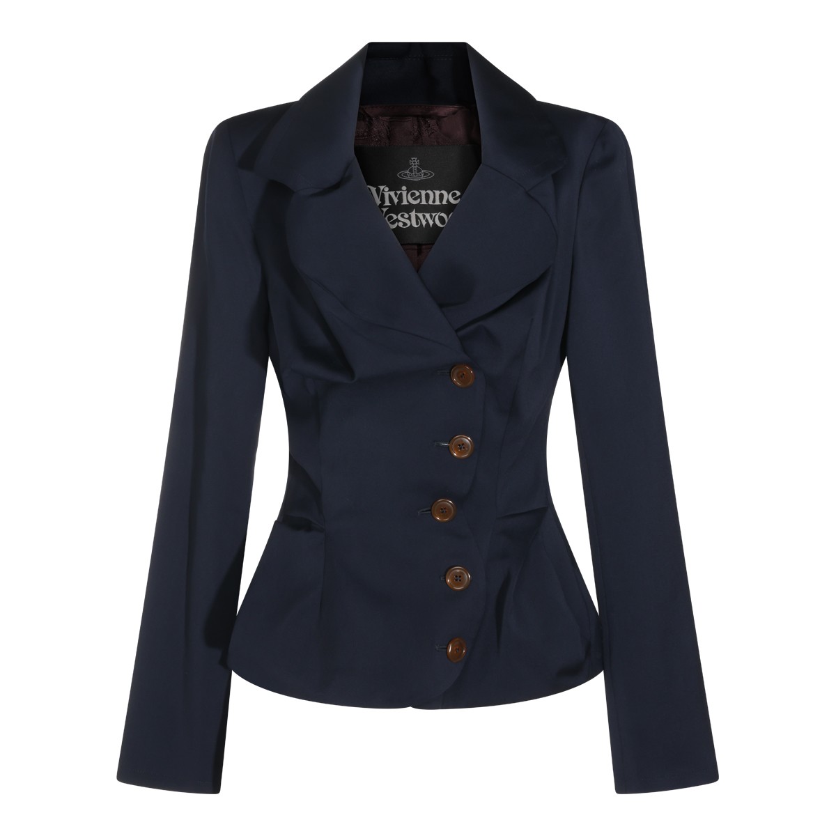 NAVY VIRGIN WOOL DRUNKEN BLAZER