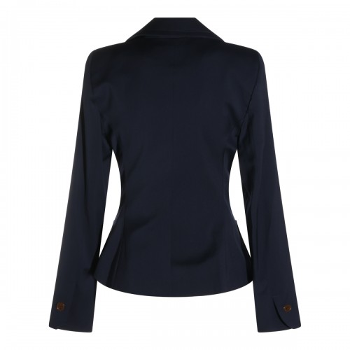 NAVY VIRGIN WOOL DRUNKEN BLAZER