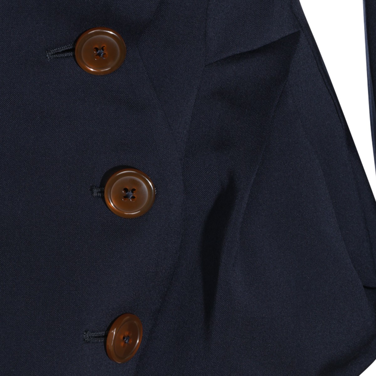 NAVY VIRGIN WOOL DRUNKEN BLAZER