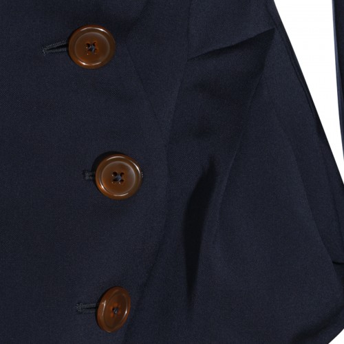 NAVY VIRGIN WOOL DRUNKEN BLAZER