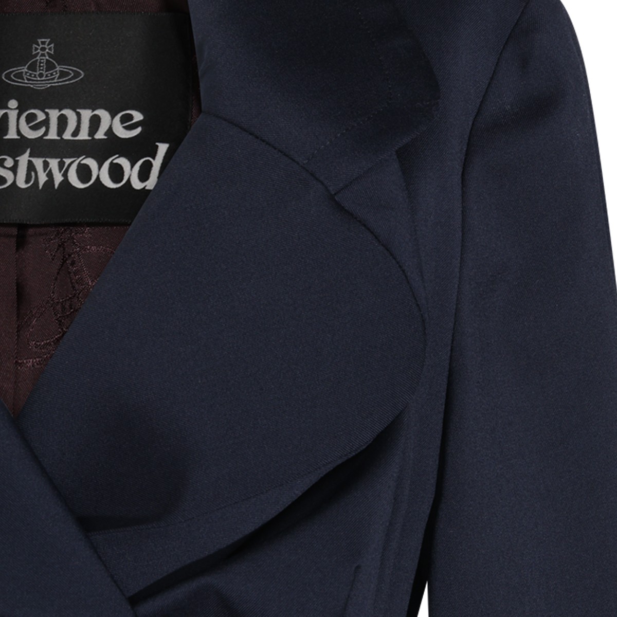 NAVY VIRGIN WOOL DRUNKEN BLAZER