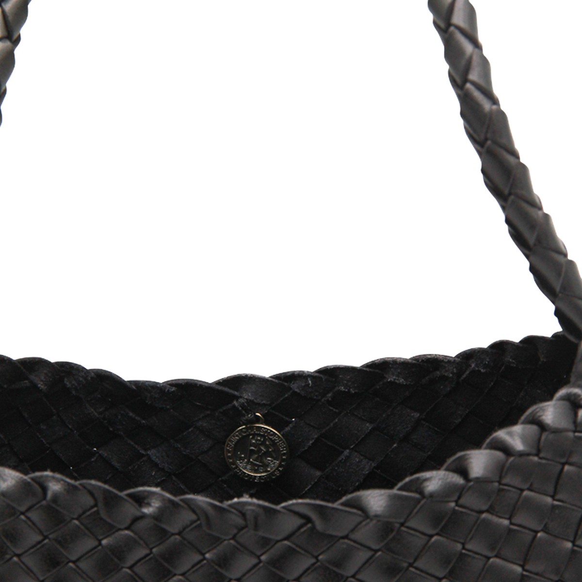 BLACK LEATHER ROSANNA SHOULDER BAG