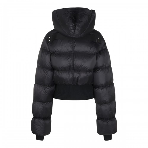 BLACK PUFFER CINCHED DOWN JACKET