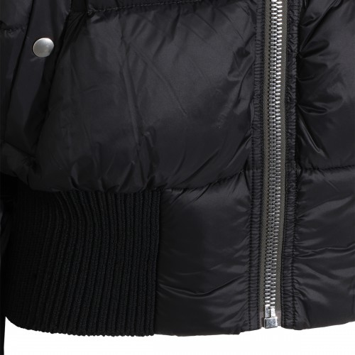 BLACK PUFFER CINCHED DOWN JACKET