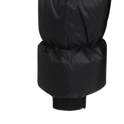 BLACK PUFFER CINCHED DOWN JACKET