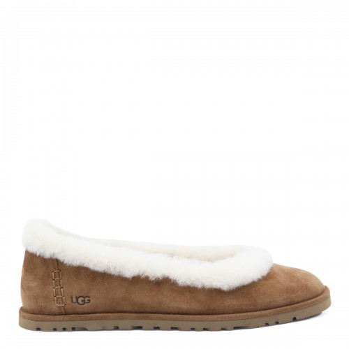 BROWN SUEDE ZORA BALLET FLATS