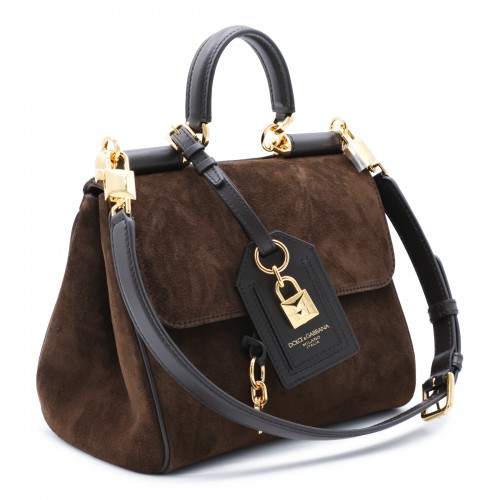 BROWN LEATHER TOP HANDLE BAG 2