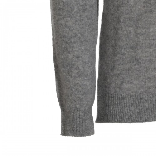 MID GREY VIRGIN WOOL AND CASHMERE BLEND SWEATER