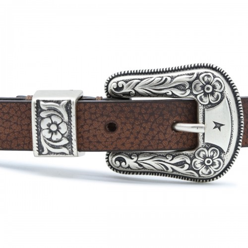 OLD BROWN LEATHER BELT