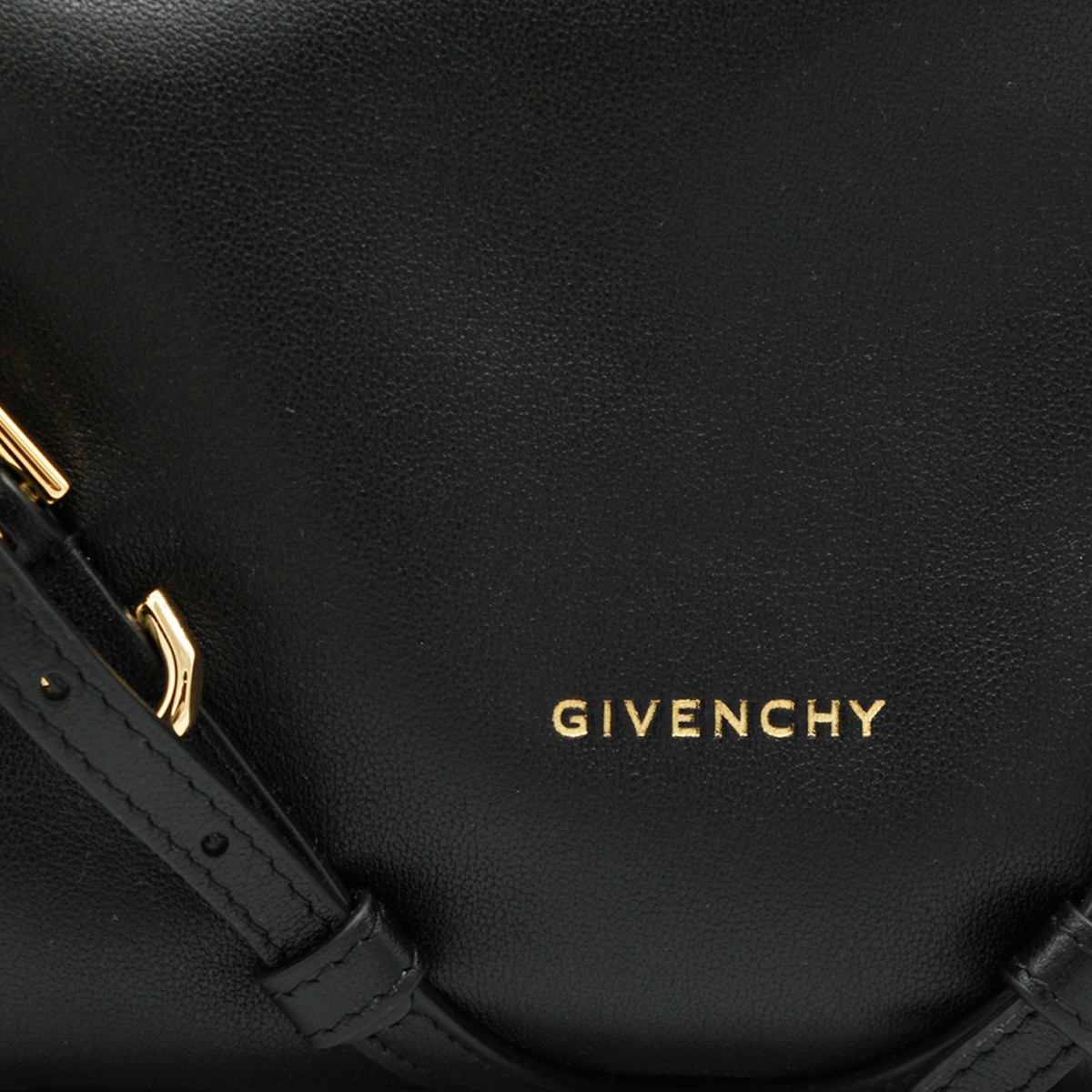 BLACK LEATHER VOYOU SHOULDER BAG
