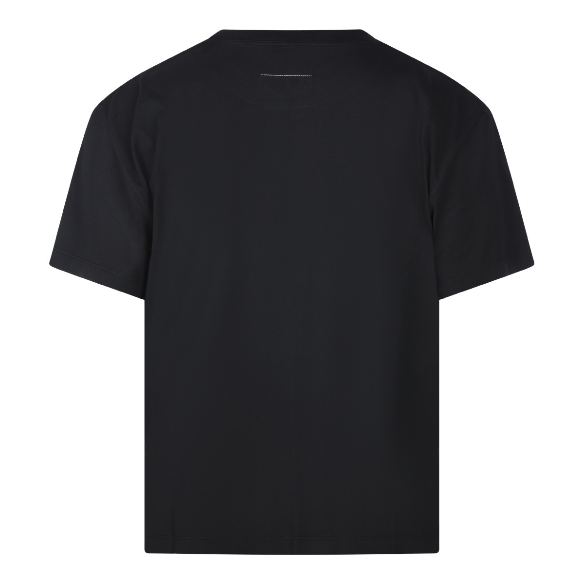 BLACK COTTON LOGO LABEL T-SHIRT