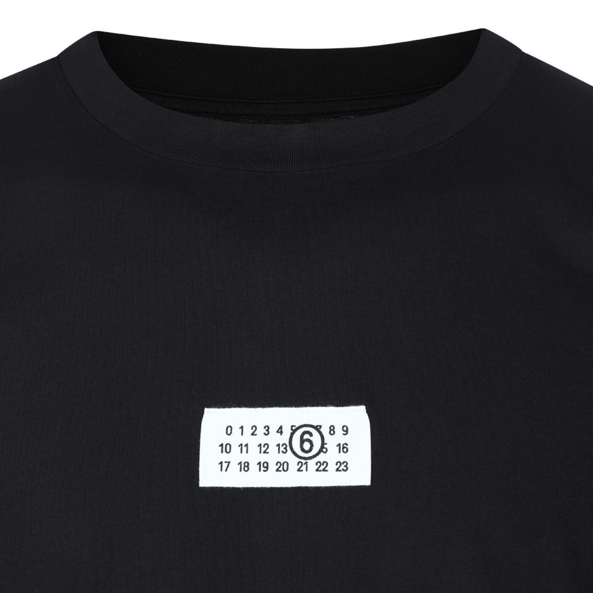 BLACK COTTON LOGO LABEL T-SHIRT