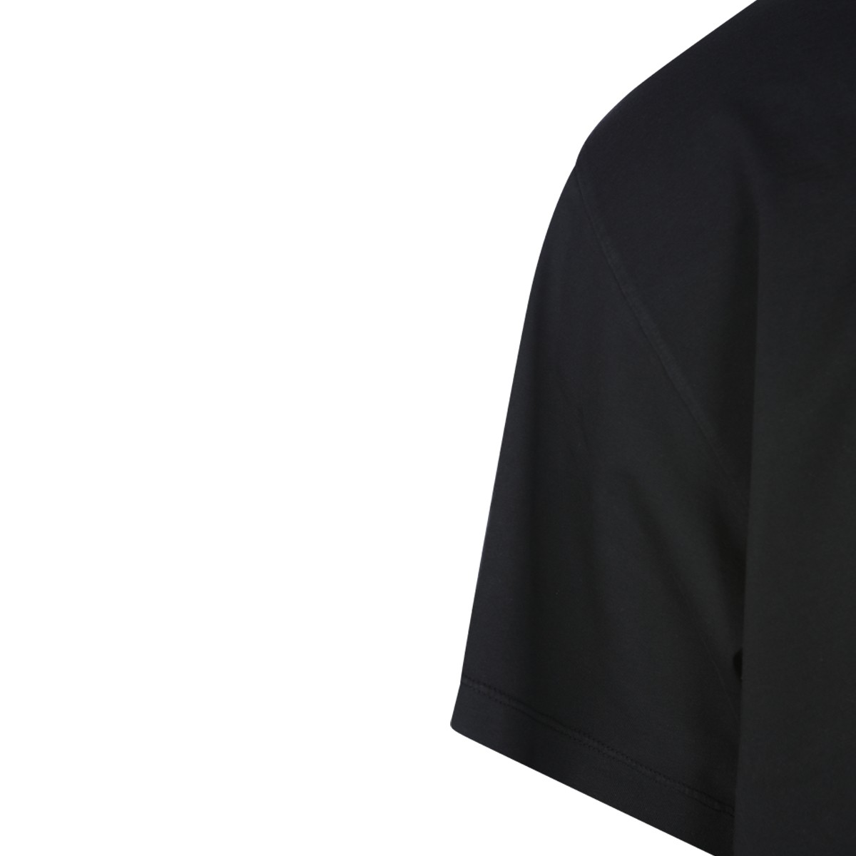 BLACK COTTON LOGO LABEL T-SHIRT