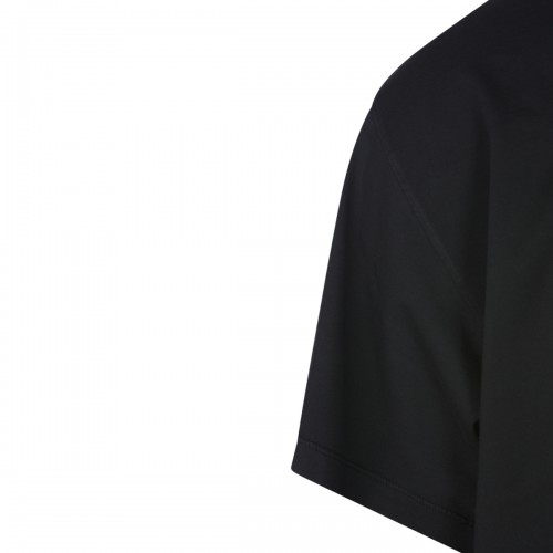 BLACK COTTON LOGO LABEL T-SHIRT