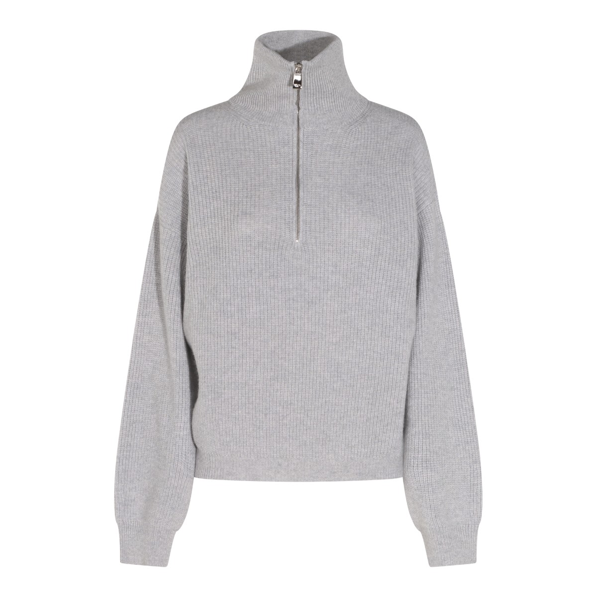 COOL GREY CASHMERE POLO SHIRT