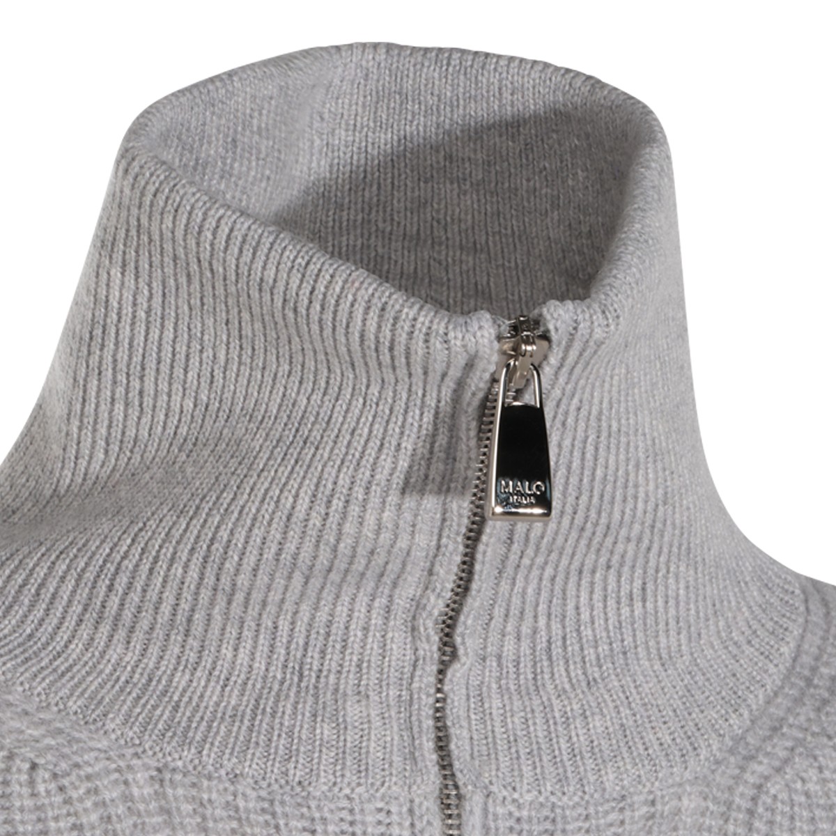 COOL GREY CASHMERE POLO SHIRT