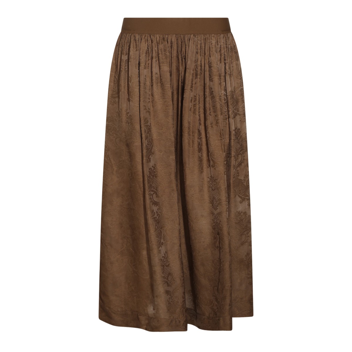 BROWN MIDI SKIRT