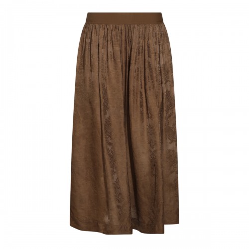 BROWN MIDI SKIRT
