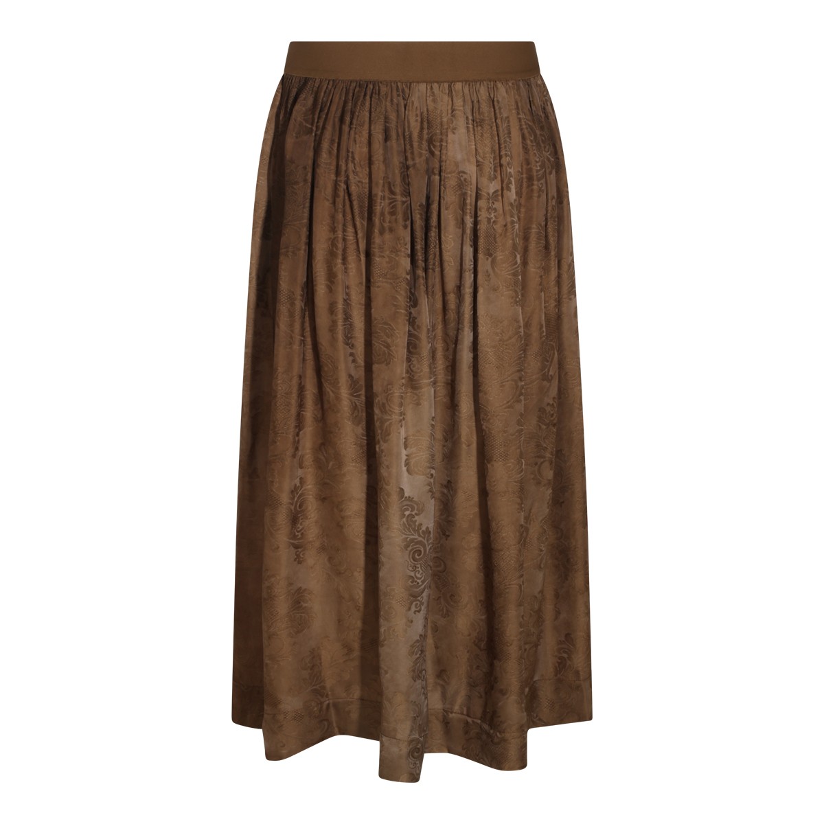 BROWN MIDI SKIRT