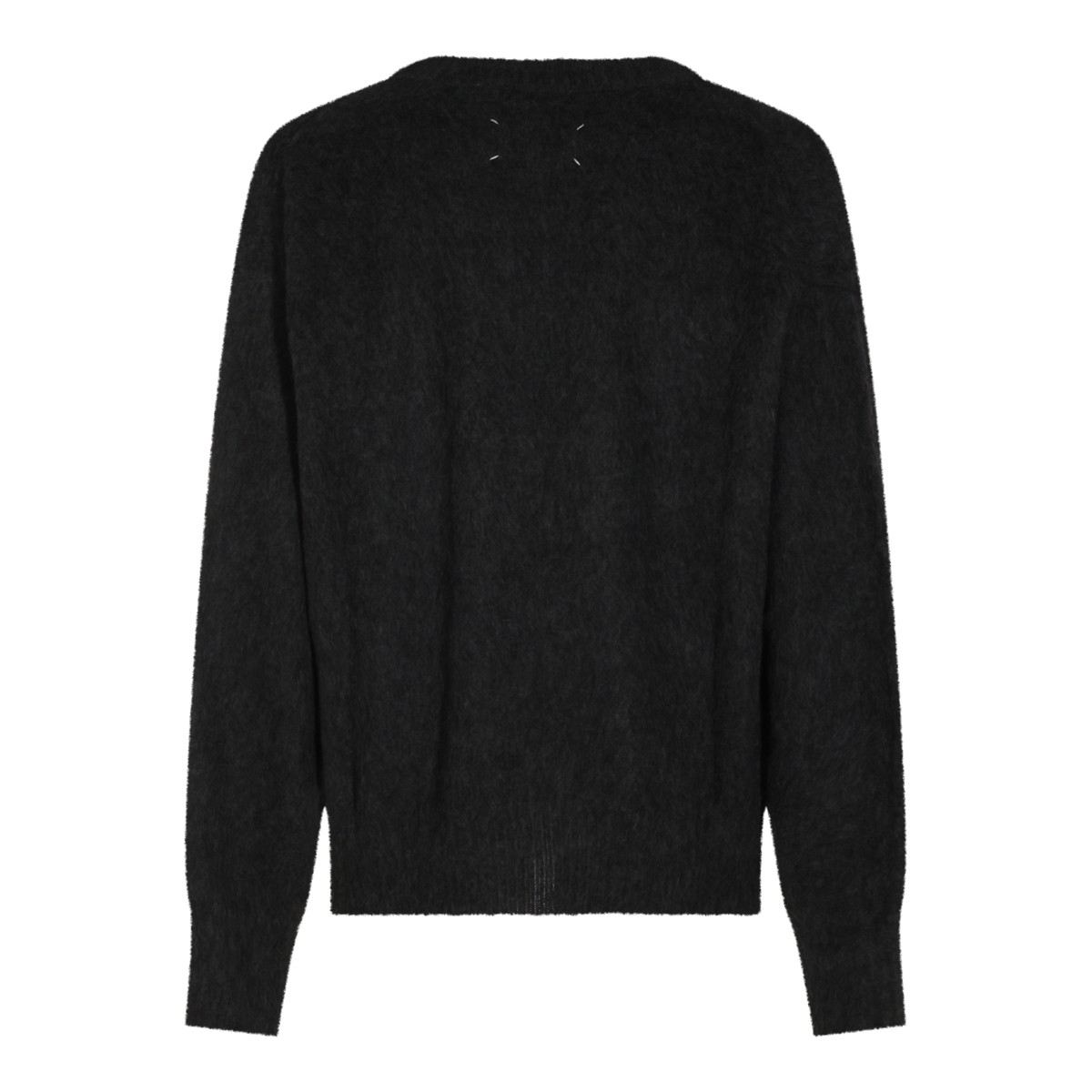 BLACK WOOL BLEND EAGLE SWEATER