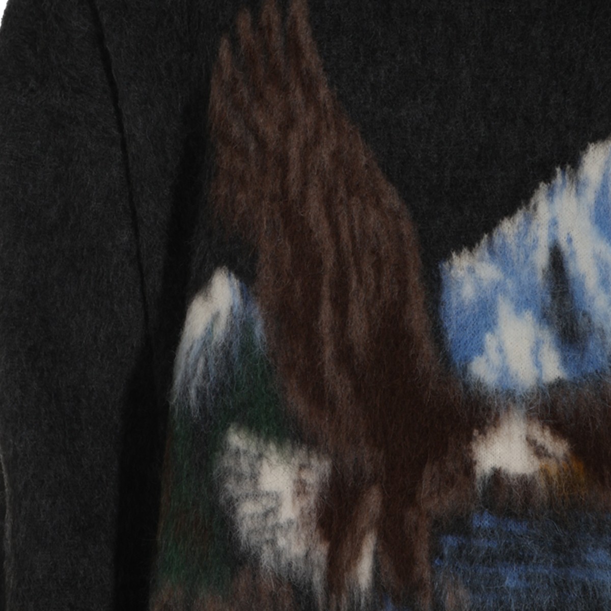 BLACK WOOL BLEND EAGLE SWEATER
