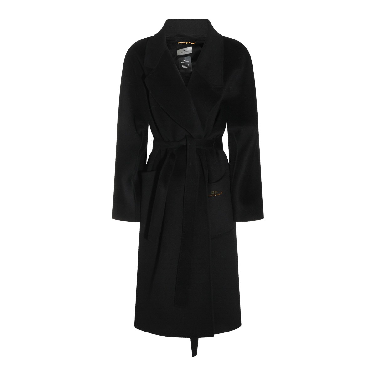 BLACK WOOL LONG COAT