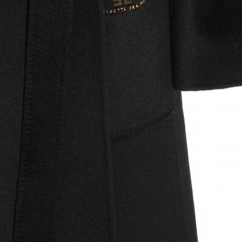 BLACK WOOL LONG COAT