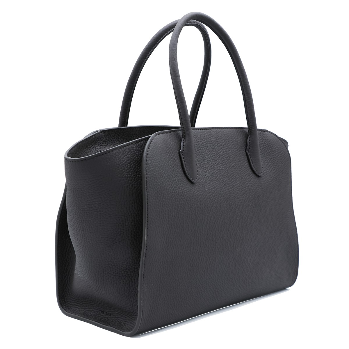 BLACK LEATHER MARLO 12 TOP HANDLE BAG