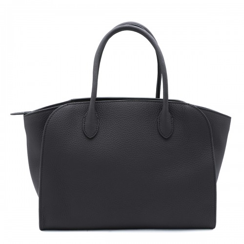 BLACK LEATHER MARLO 12 TOP HANDLE BAG