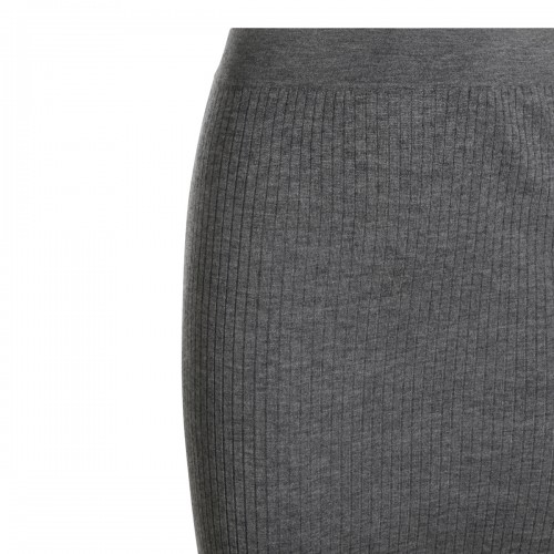 GREY CASHMERE AND SILK BLEND PENCIL KNITTED SKIRT