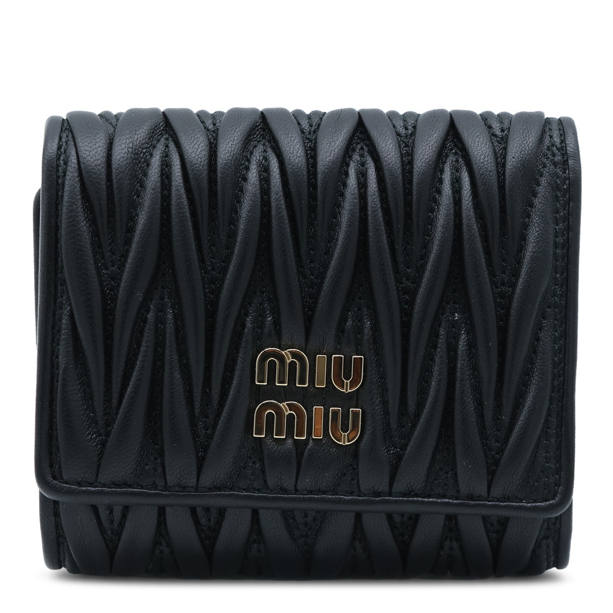 BLACK LEATHER MATELASSE WALLET