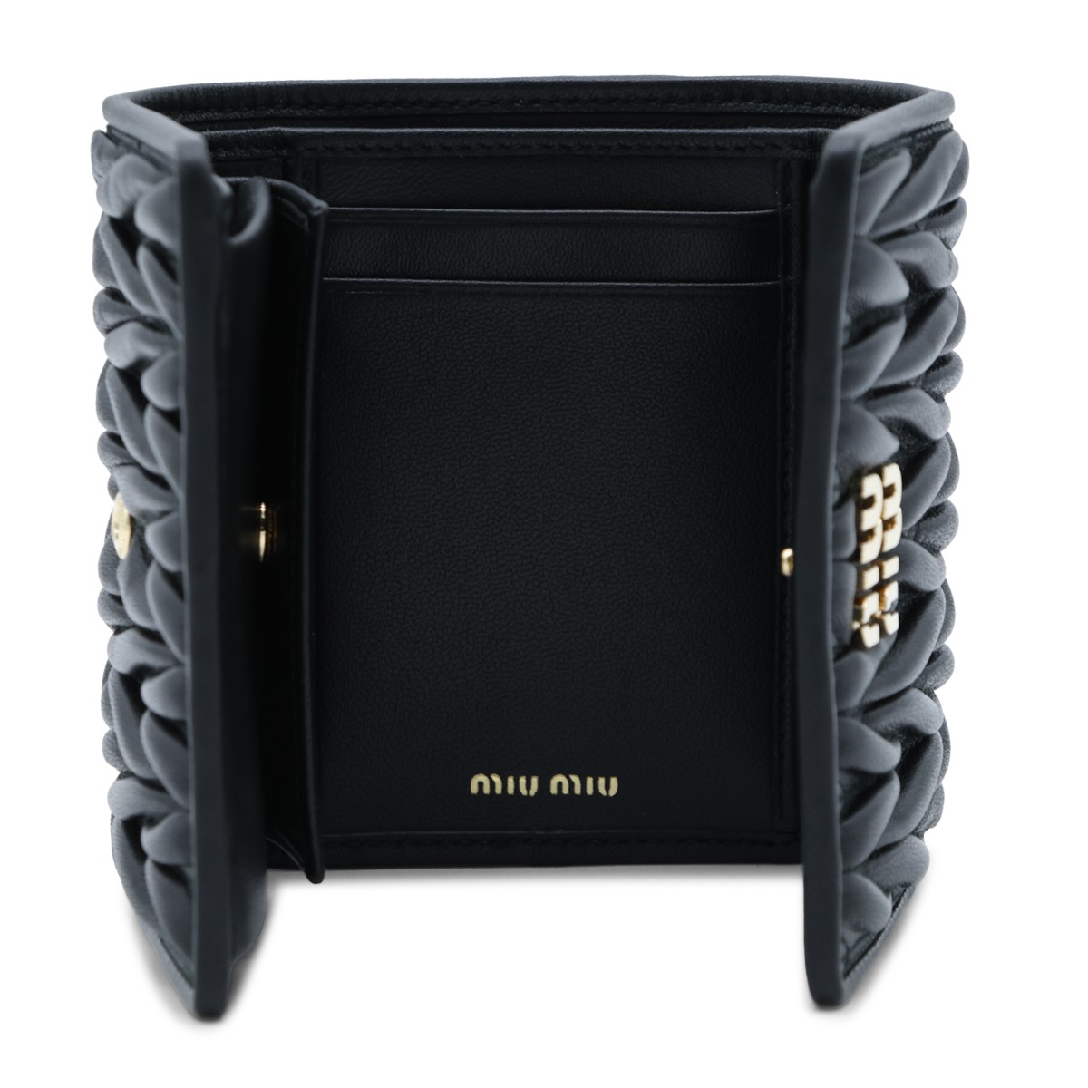 BLACK LEATHER MATELASSE WALLET