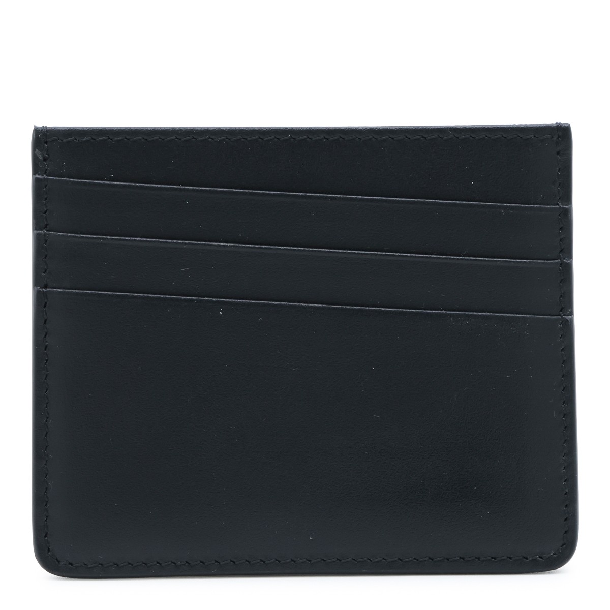 BLACK LEATHER FOUR STITCHES CARD HOLDER