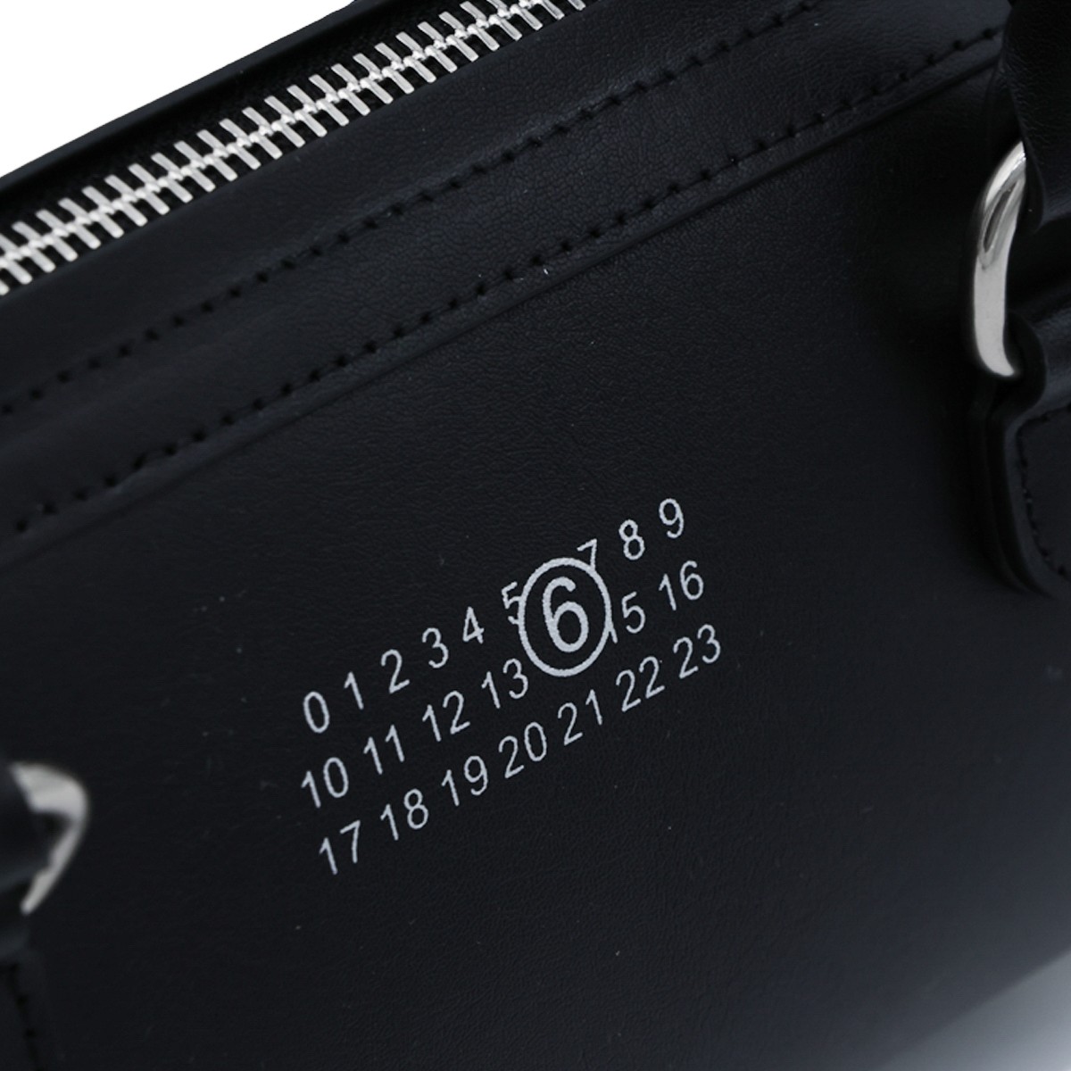 BLACK LEATHER BOWLING SHOULDER BAG