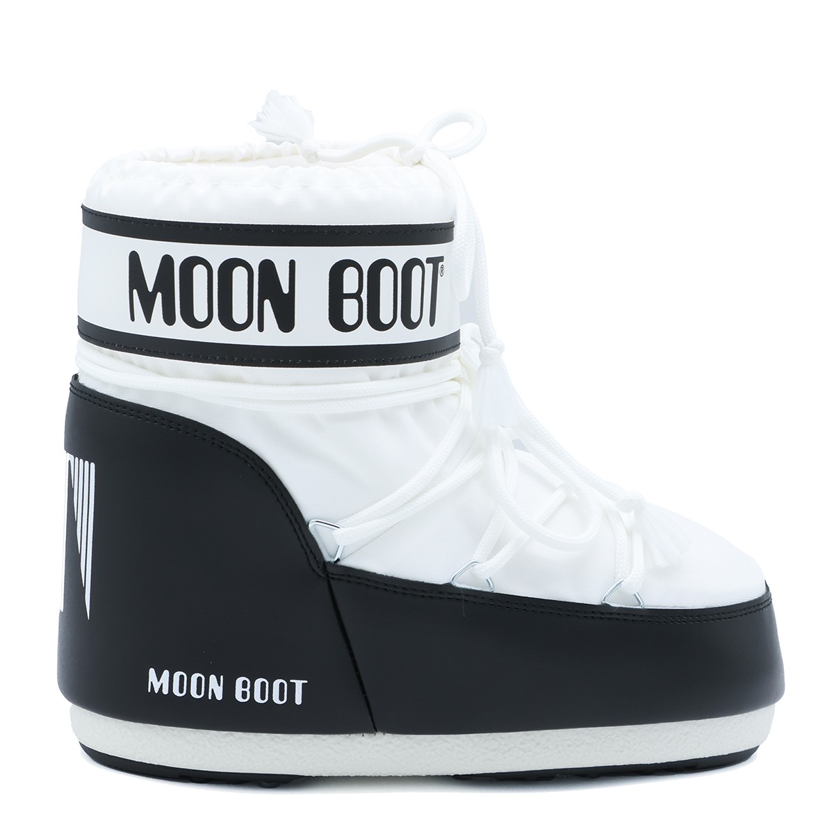 BLACK AND WHITE ICON LOW NYLON BOOTS