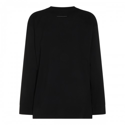 BLACK COTTON HANDWRITTEN T-SHIRT