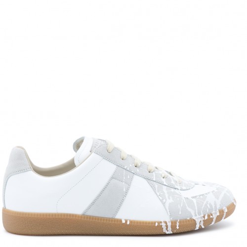 OFF WHITE LEATHER REPLICA SNEAKERS