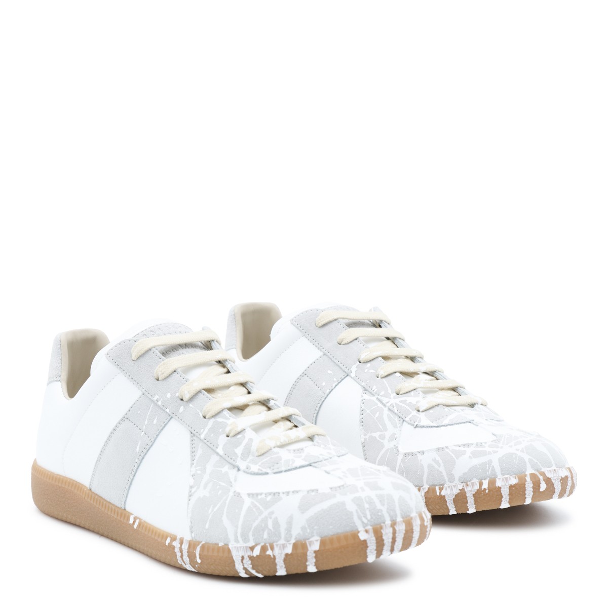 OFF WHITE LEATHER REPLICA SNEAKERS