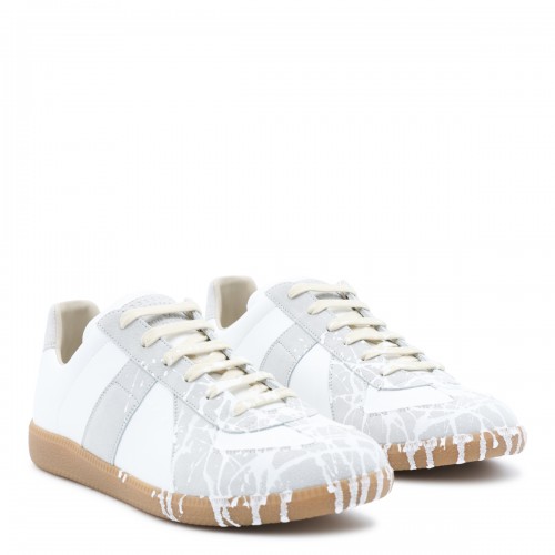 OFF WHITE LEATHER REPLICA SNEAKERS