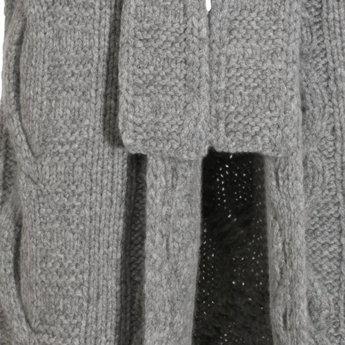 GREY CASHMERE SELF TIE BELTED CARDIGAN