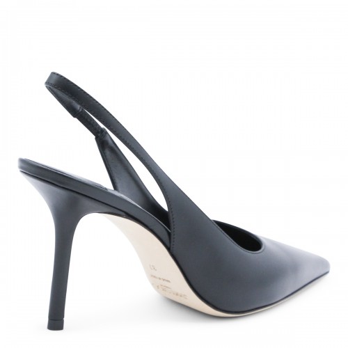 BLACK LEATHER LOVE PUMPS