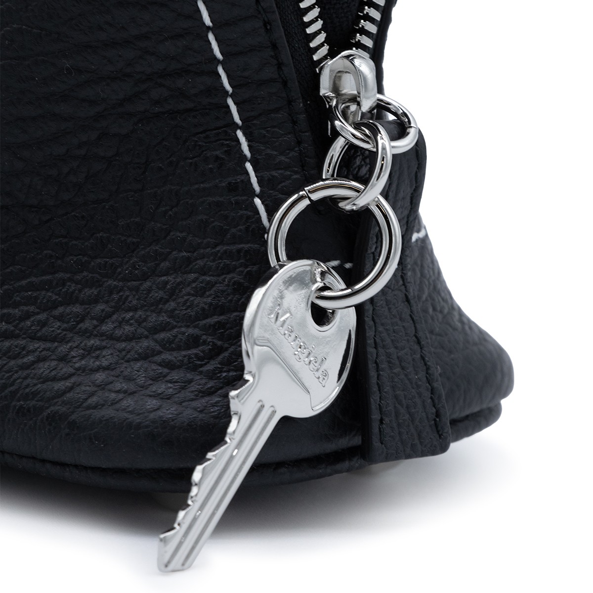 BLACK LEATHER 5AC EAST WEST SHOULDER BAG