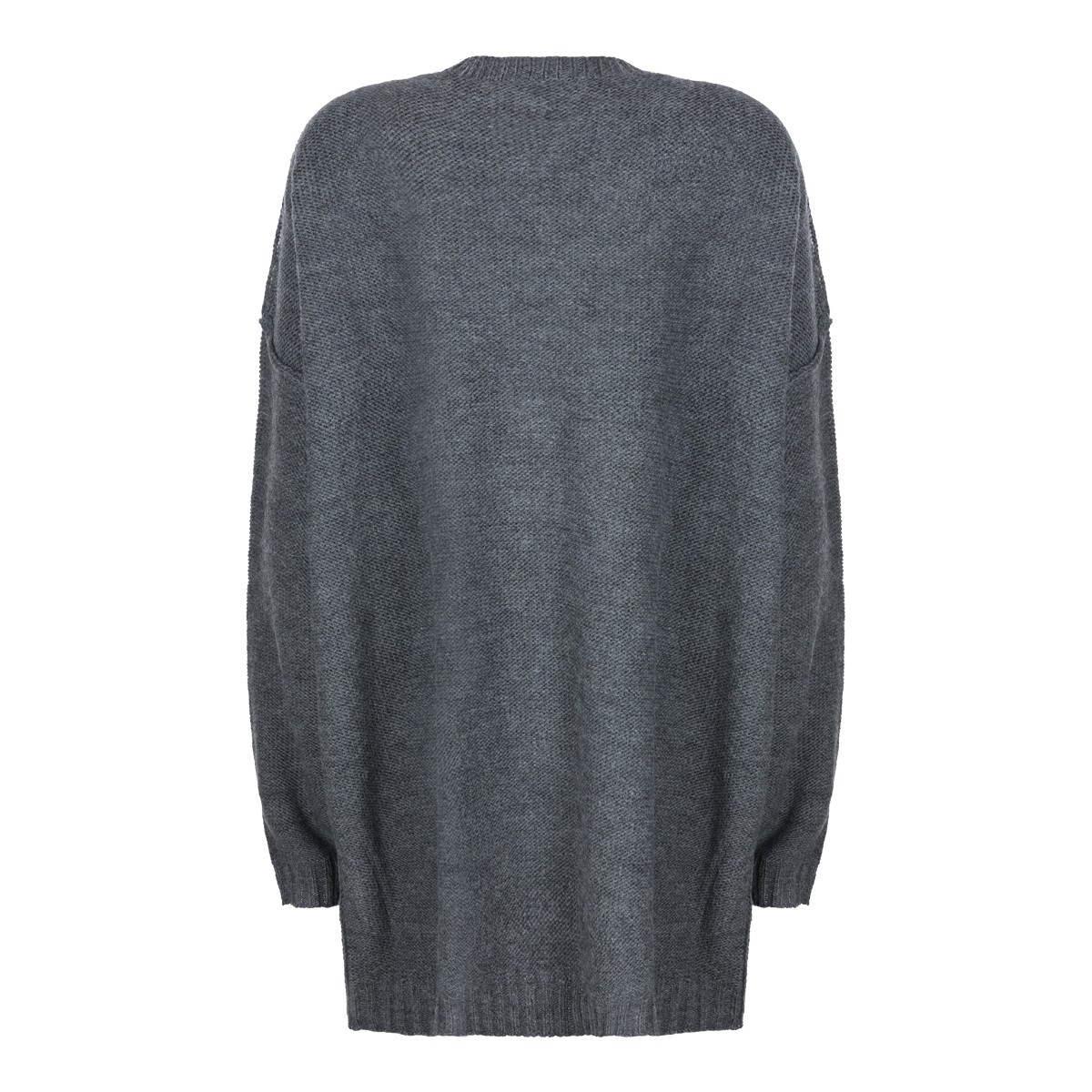 GREY MELANGE WOOL BLEND SWEATER